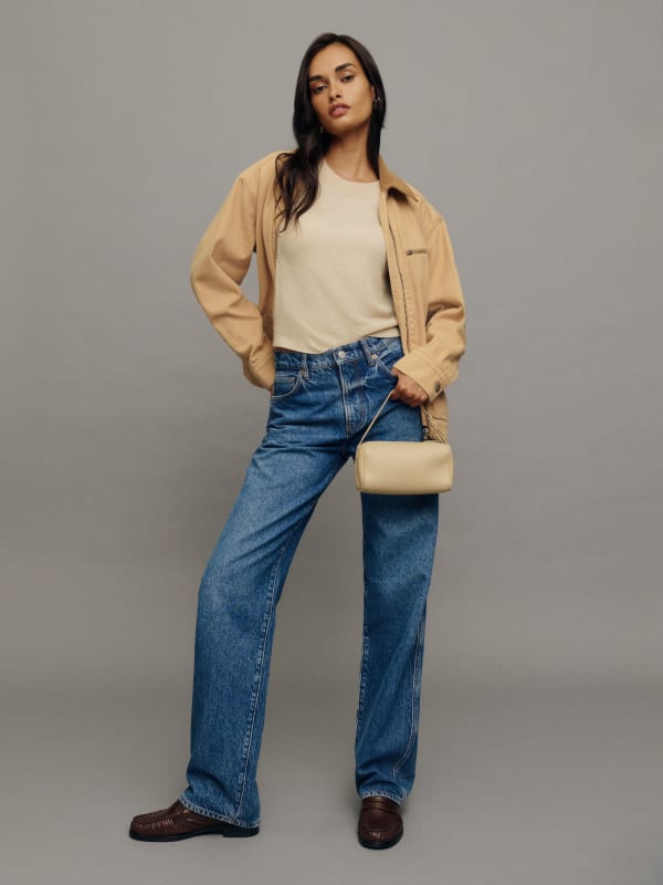 Val 90s Mid Rise Straight Jeans - Pelican